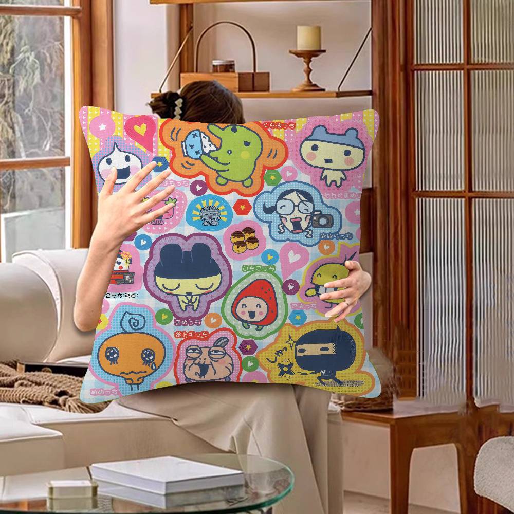 Game Fanart Cute Cartoon TTamagotchi Pillow Cushion Cover Pillowcase Living Room Sofa Home Decor Customized
