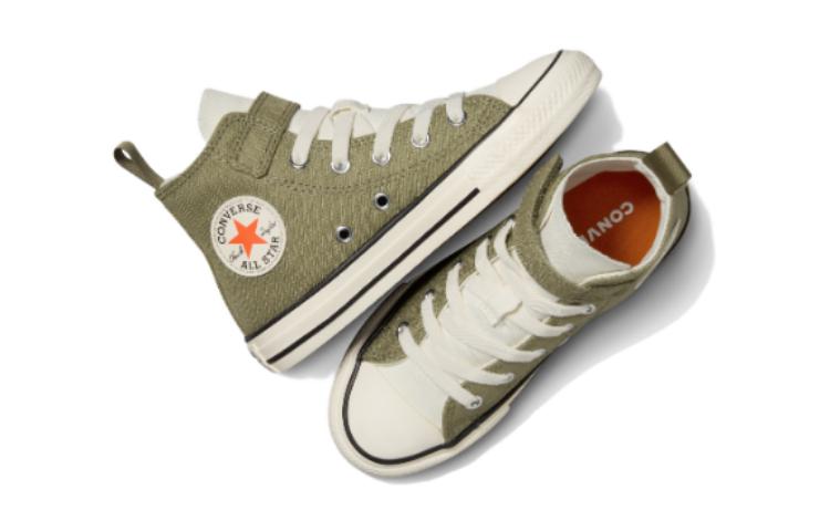 Converse Chuck Taylor All Star Round Tip Cushioning, Wear Resistant High Top Kids Canvas Shoes Green A06368C