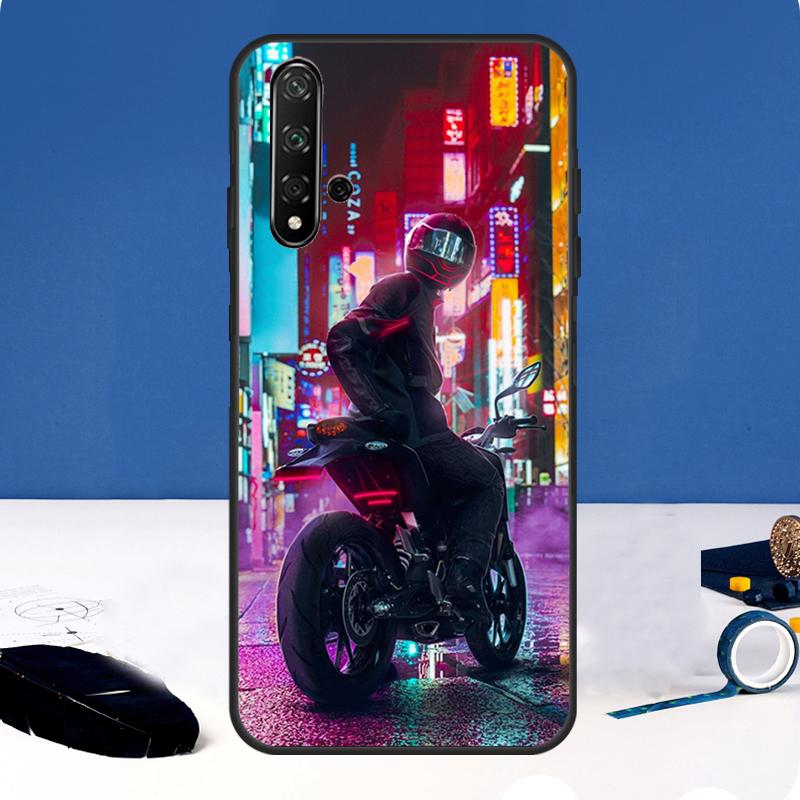 Neon Motorcycle Biker Case For Huawei Nova 3i 8i 11i 11 Pro 9 10 SE 5T Y60 Y61 Y70 Y90 Y91 P20 P30 P40 Lite Cover