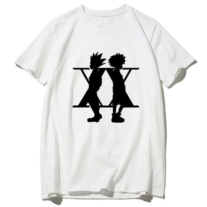 

Мужская футболка унисекс 90-х годов в стиле японского аниме Hunter X Hunter с графикой, Харадзюку Каваий, футболка с Киллуа, забавная футболка с Хисокой, топы, мужская 4XL