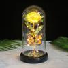 Eternal Rose Glass Cover Ornament Christmas Valentine's Day Gift LED Butterfly Atmosphere Light Window Decoration