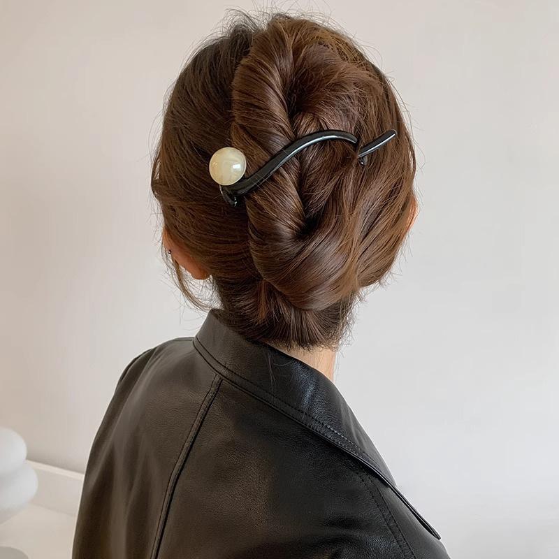 Francouzská retro perlová twist sponka do vlasů—Elegantní jednoslovný styl pro ženy