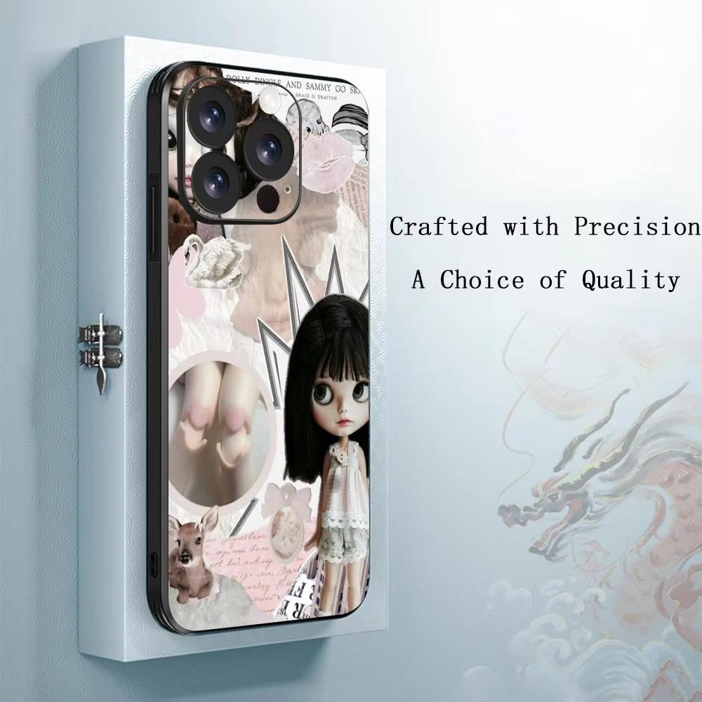 Bl-ytheS Cute doll fashion design Phone Case For iPhone 17 16 16e 15 14 13 12 11 Plus Mini Pro Max Soft black Shockproof Cover