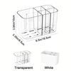 Plastic 5 Slots Toothbrush Organizer Drainable Wall Mounted Toothbrush Holder Space Saving with Divider Toothpaste Holder