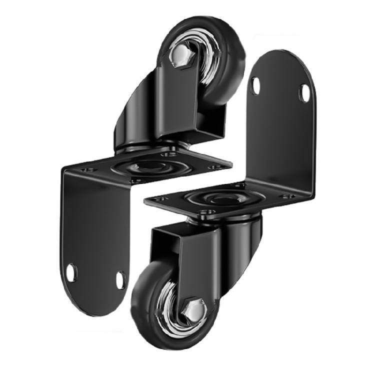 Easy Move 2pcs Furniture Casters with Corner Fittings Polyurethane Casters Quick Installation for Sofas & Side Tables