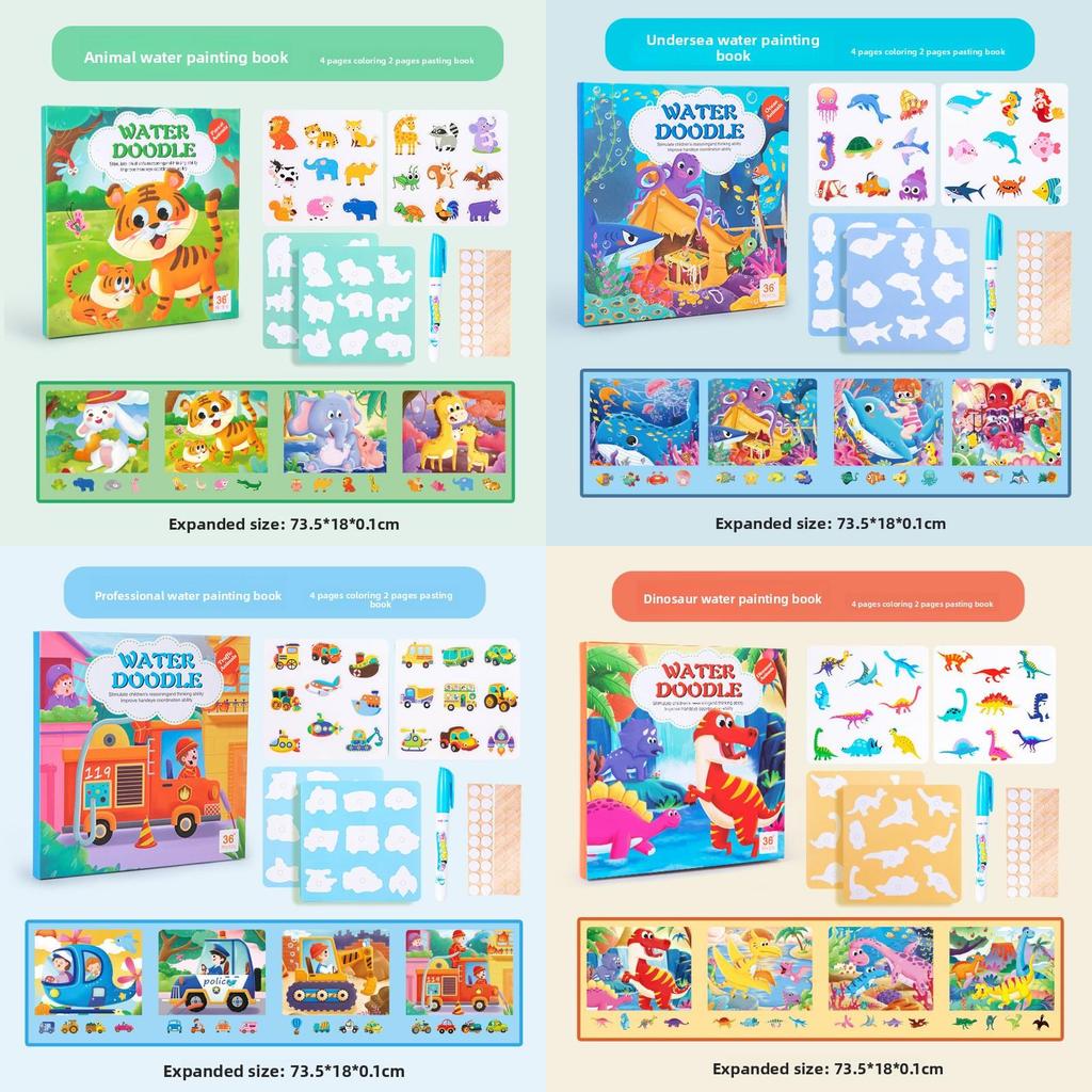 Water Painting Book For Kids With Animal Recognition And Puzzle Activities For Early Learning
