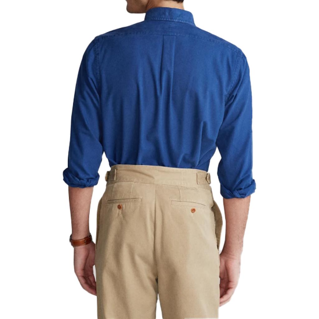 Polo Ralph Lauren SS23 Solid Color Polo Collar Long Sleeve Shirt Men shirts Blue MNPOWOV16820919400