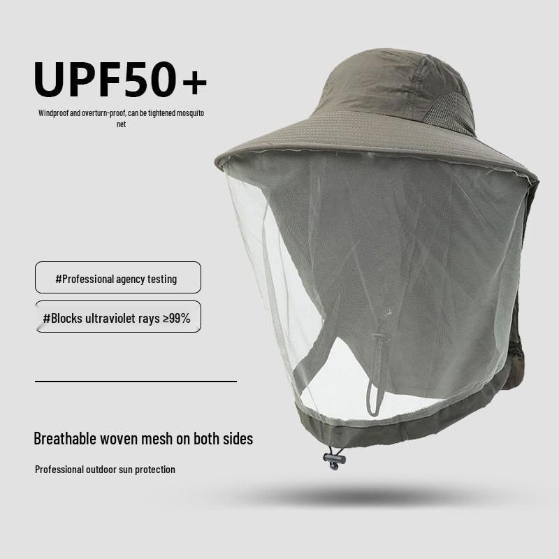 Unisex Sommer Sonnenhut: Moskitosicheres Netz, Schnelltrocknend, Wasserdicht, Ideal zum Angeln und Klettern