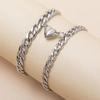 Handmade Heart Magnet Couple Bracelet - Simple & Fashionable Personalized Chain for Best Friends