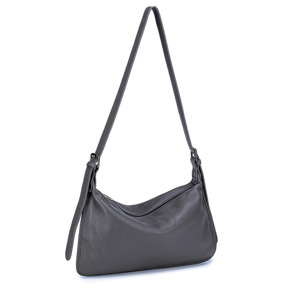 

Одноплечная сумка в корейском стиле с текстурой коровьей кожи, сумка кроссбоди под мышкой, вместительная сумка-тоут для работы серый