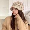 Fleece thread Knitted Fisherman Hat Korean Style Bucket Hat Unique Flower Sun Hat  Daily