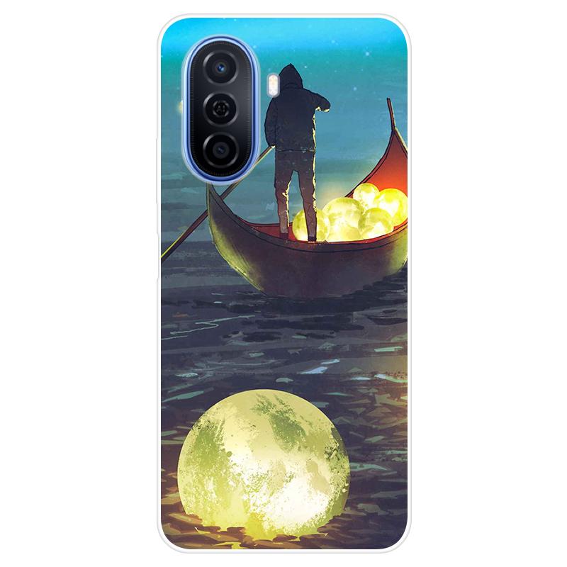 Custodia Morbida TPU + 2 Pellicole Vetro Temperato Per Huawei Nova Y70 (6.75'') – Trasparente E Antigraffio