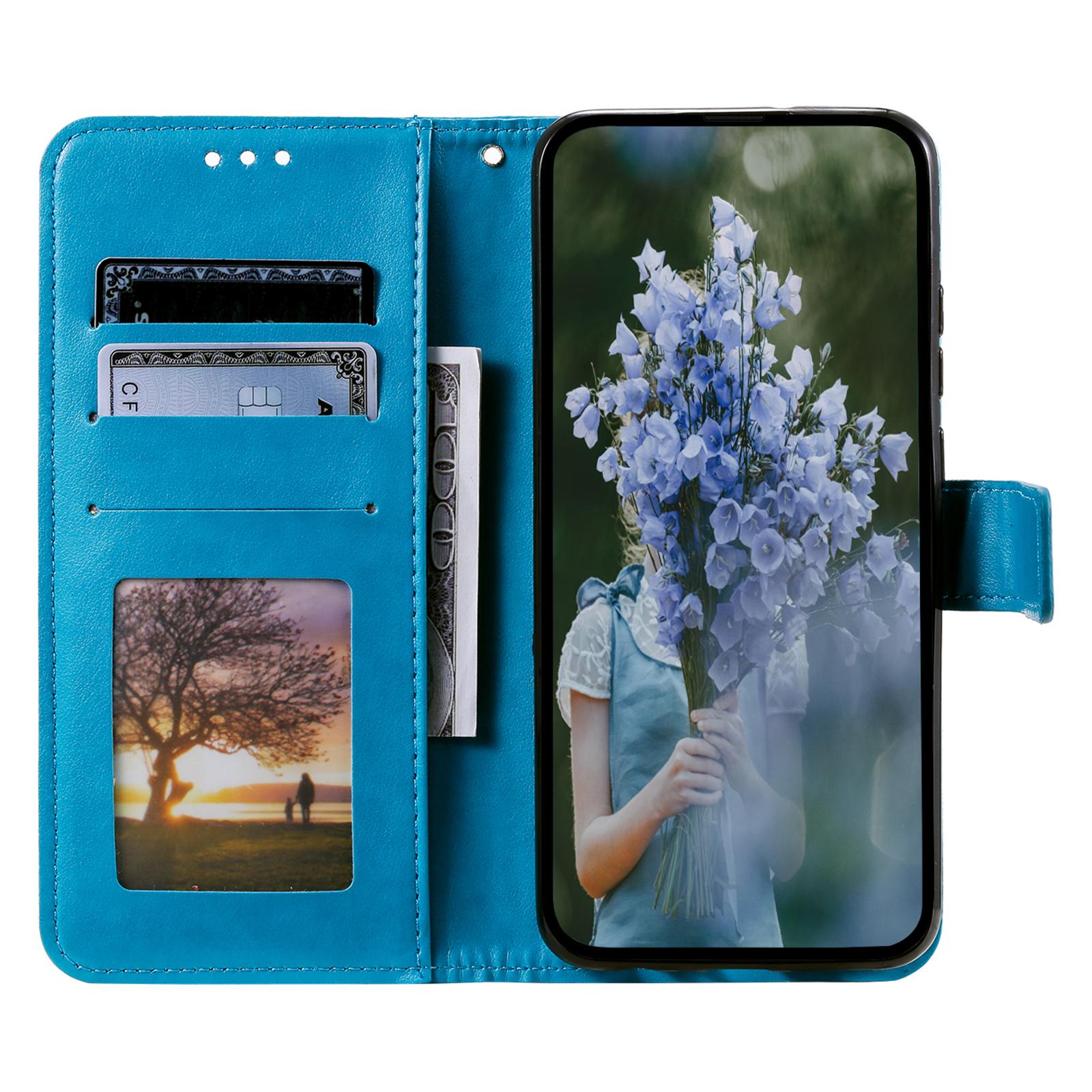 

For Sony Xperia 10 VI Case Mandala Flower Imprinted Flip Stand Phone Cover Blue