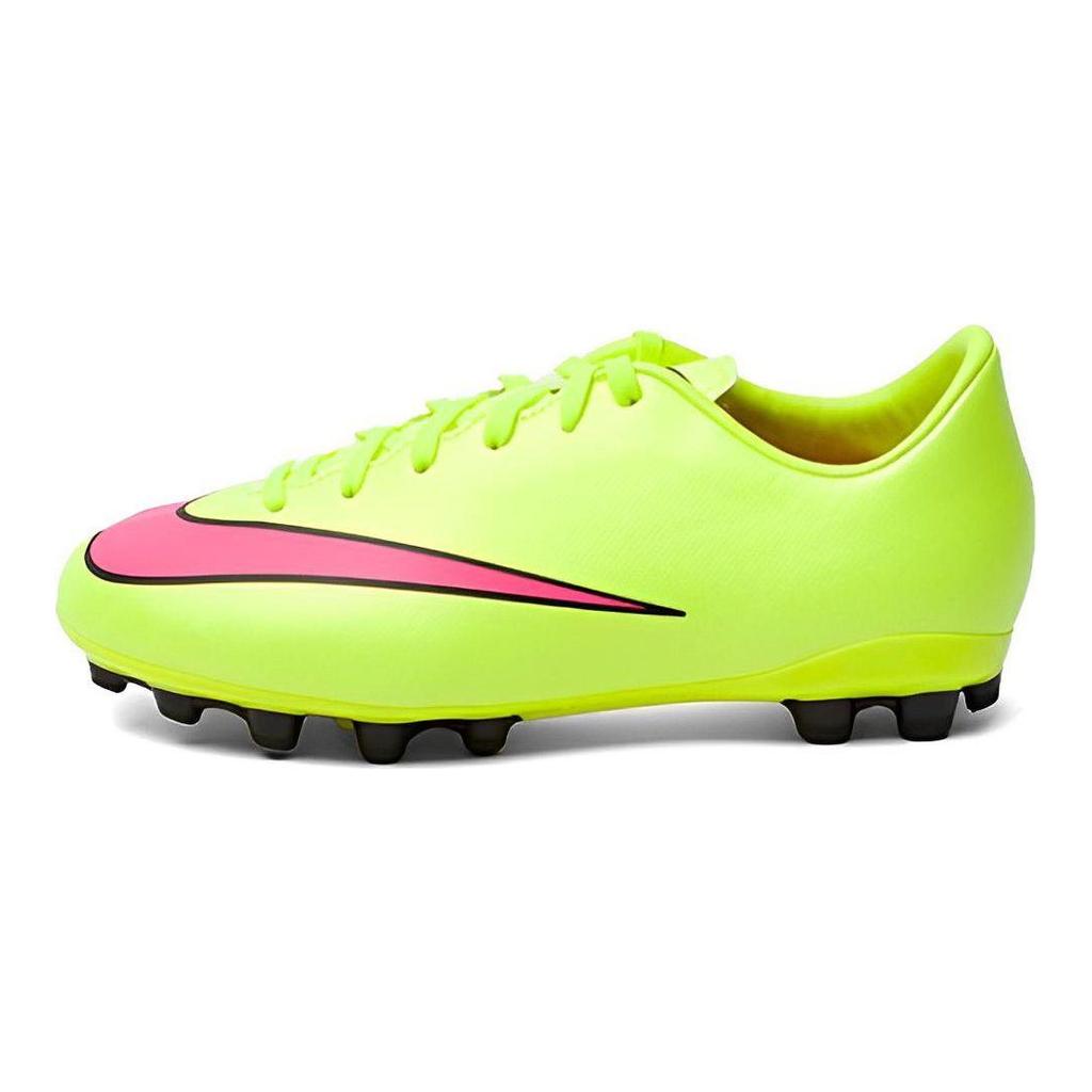 Nike Mercurial Victory 5 Jr Ag Artificial Grass Non-Slip Shock Absorption Low-Top Soccer Shoes Kids sneaker Green Red 651637-760