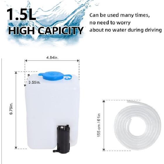 Universal Windshield Washer Pump Reservoir Kit 99300 Fluid Reservoir Tank Bottle