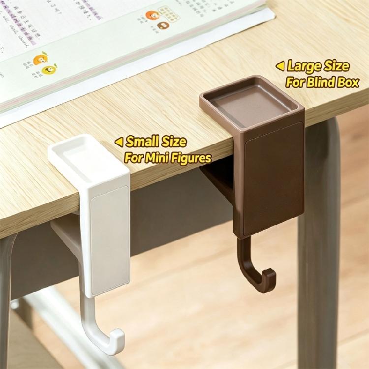 Shelf and Desk Bag Hook with Adjustable Grip, Removable Edge-Mount Backpack Holder for Study Table, Wardrobe Storage