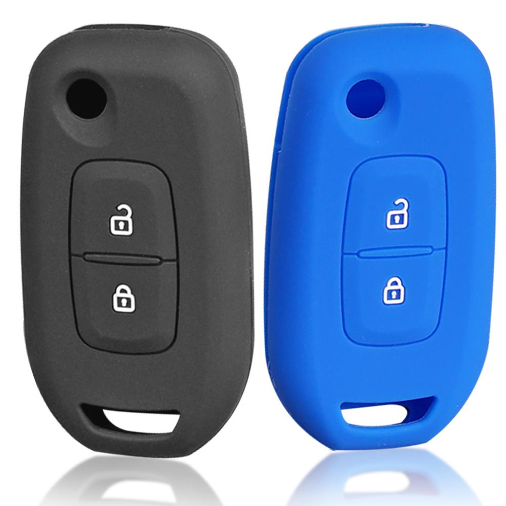 Silicone Key Cover Cap for Renault Logan 2 Captur Sandero Stepway Duster 2019 2020 2button Car Key Cover Case Car Accessories
