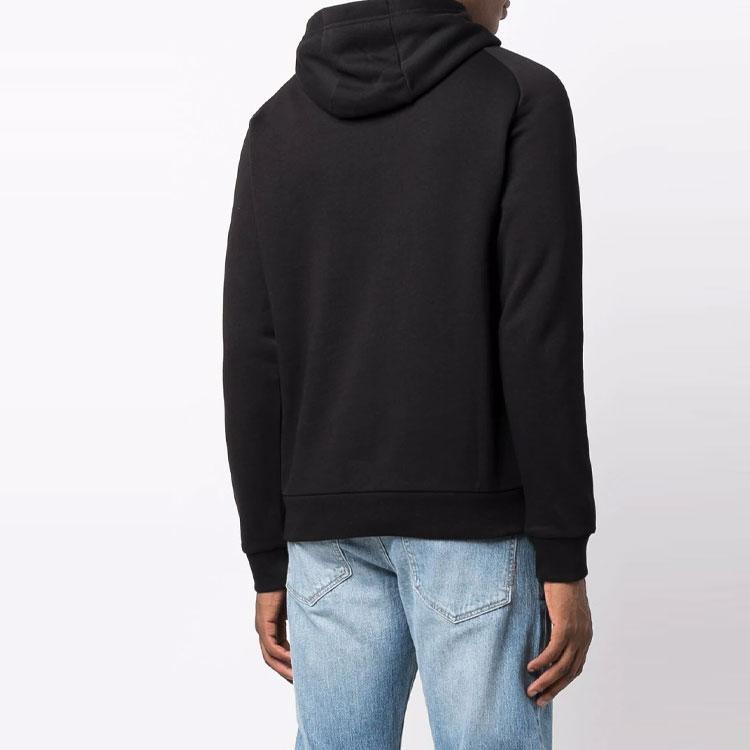 Emporio Armani FW21 Großer Logo-Print Bequemer Hoodie Herren-Hoodies Schwarz 6KPM88-PJ07Z-1200