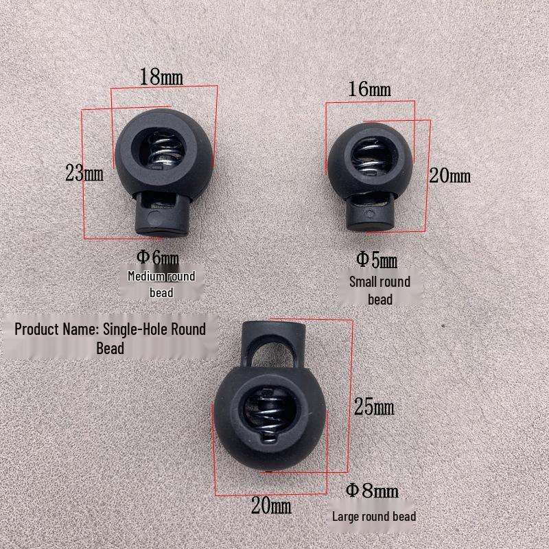Round Spring Press-Adjustable Double Hole Cord Lock Drawstring Adjuster.