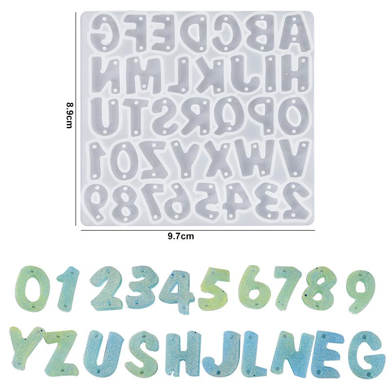 Alphabet Resin Silicone Mould Resin Letter Number Molds Alphabet Keychain Molds for DIY Keychain Jewelry Pendant Making