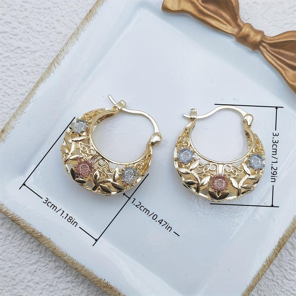 [Elegant Earrings] Elegant Floral Hollow Drop Earrings for Women | Versatile Fashion Jewelry for Everyday & Parties, Pendant, Flower