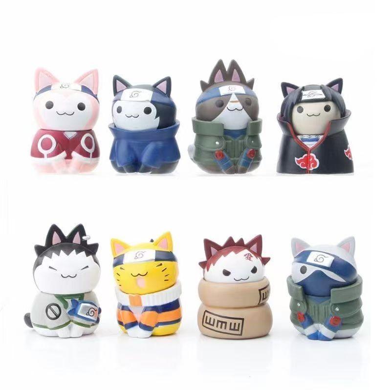 Naruto Cat Series Hot Anime Figure Cute Animal Sasuke Sakura Hinata Figurine Kawaii Jiraiya Itachi PVC Model For BIrthday Gift