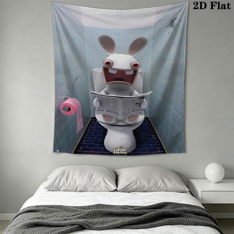 Rabbids Invasion Smile Wall Hanging Printed Fabric Blanket Decorative Tapestries for Bedroom Living Room Home Decor