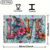 Vintage Love and Peace Metal Sign  Colorful Floral  Bird Design with Love You Text  IndoorOutdoor Home Bar Caf Decor