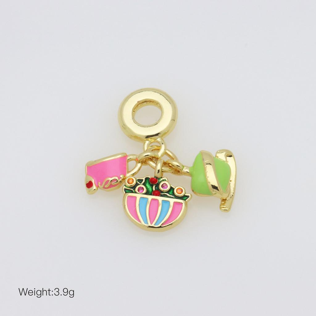 Panjiadora Armband Schlange Schmetterling Kosmetik Kamm Zahn Prinzessin Rock Cowboyhut Anhänger