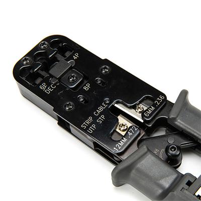 Ratschen-Crimpwerkzeug mit LED-Tester 4 in 1 Multifunktions-Drahtcrimper Abisolierer Schneider Tester, 8P 6P 4P Netzwerk