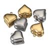 5pcs Solid Inner Stainless Steel Love Heart Pendants Charm Gold Color 16x18mm Charms for Necklace Bracelet Chains DIY Ornaments