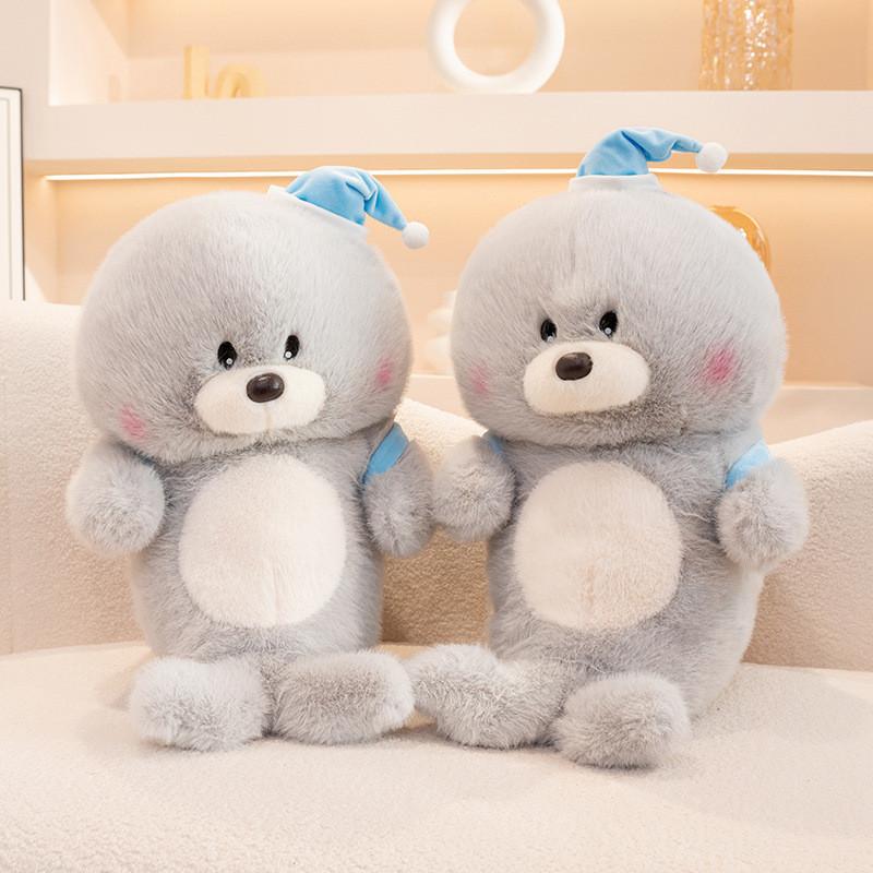 Adorable Sea Lion Stuffed Animal With Carrying A Penguin Backpack Design For Childrens Bedroom Play