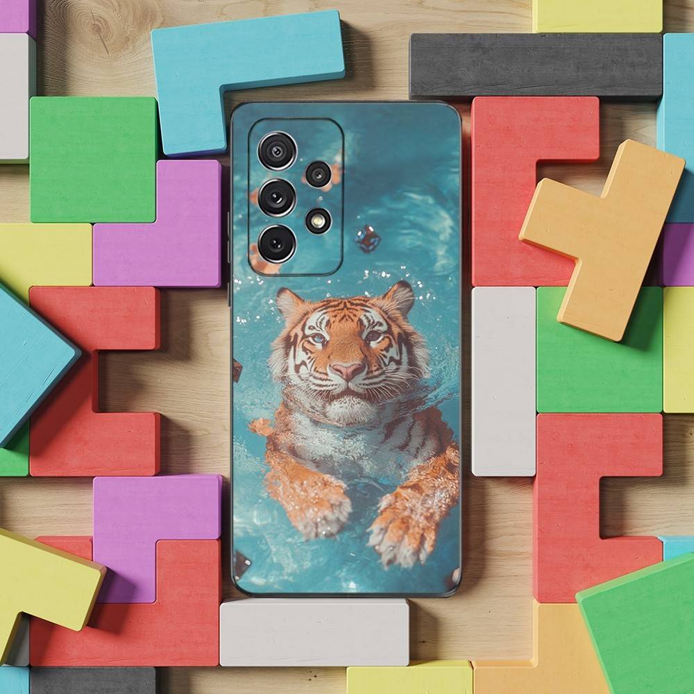 COOL Animal Tiger Phone Case For Samsung S22,S21,S20,S10,S9,S25,S24,S23,Ultra,FE,Plus,Lite,Soft Silicone Black