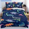 Dinosaurpattern Customize Your Name Duvet Cover Soft Bedding Set For Bedroom Guest Room And Dorm Decoration Threepiece Set Includes 1 Duvet Cover 2