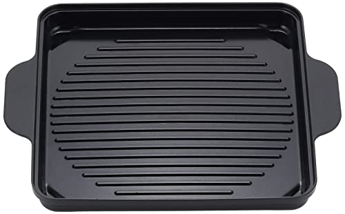 Iris Ohyama IH-compatible grilling plate with ceramic coating, easy to clean, convenient to use, compatible with IHK-T37 (1400W), black, IHKP-YP14-B
