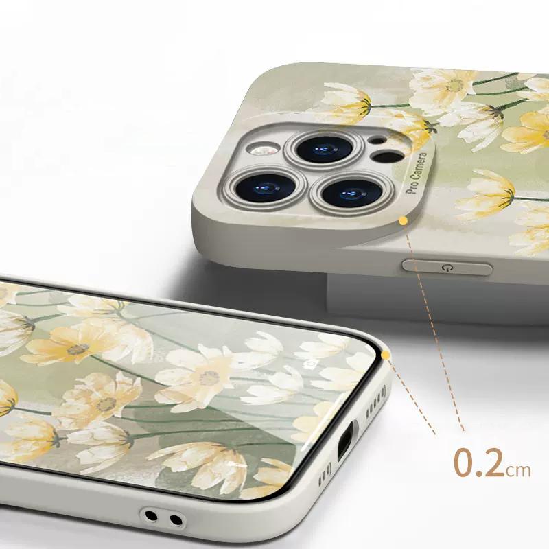 Case for IPhone 16 15 14 Plus Watercolor Painting Flower Matte Cases for IPhone 13 12 11 14 Pro Max X XS XR 7 8 Plus SE2 Cover