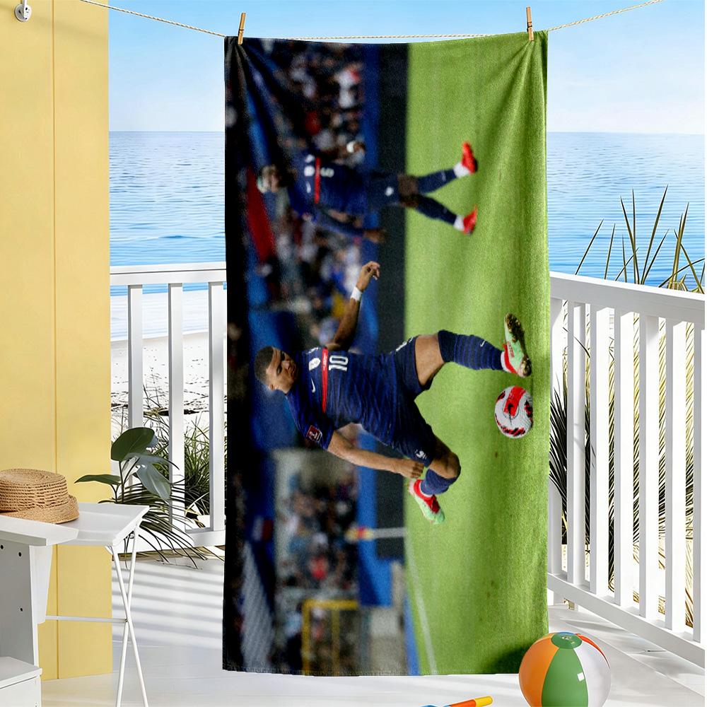 Youth Soccer Player Action Beach Towel High Absorbency & Quick-Dry Comfortable Lightweight Perfect for Traveling Yoga Camping and Swimming