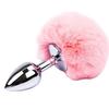 Rabbit Tail Metal Butt Plug - Animal Tail Anal Toy for Women