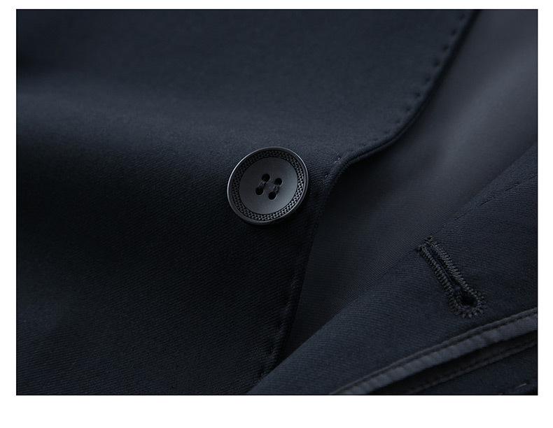 Men's Autumn Wool Button-up Jacket - Dad Style Lapel, Business Outerwear for Middle-aged & Elderly