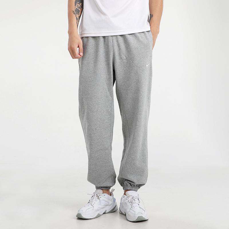 Nike Casual Crew Neck Sweatshirt Breathable Knitted Long Pants Sports Suit Men Sweatshirt, Pants Dark-Heather-Gray BV2667-063+CK6366-063