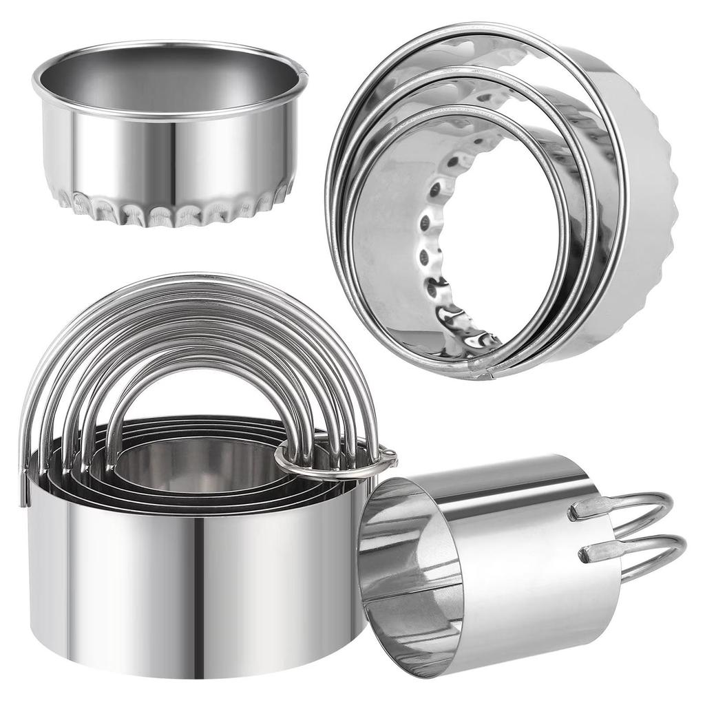 Flower-Shaped Stainless Steel Dumpling & Cookie Mold with Lace Press