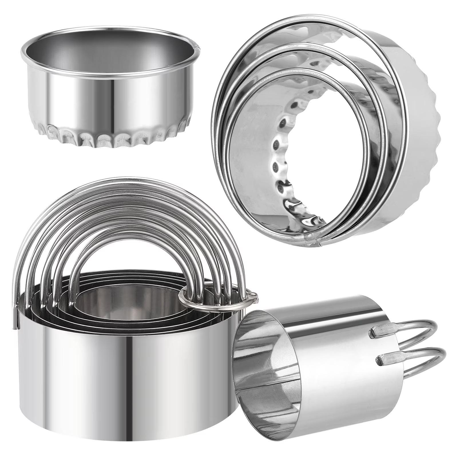 Flower-Shaped Stainless Steel Dumpling & Cookie Mold with Lace Press