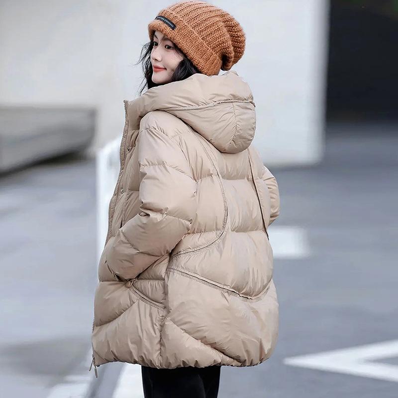 Down jacket medium and long women 2024 winter retro new Chinese loose large meat cover thickened white duck down jacket tide