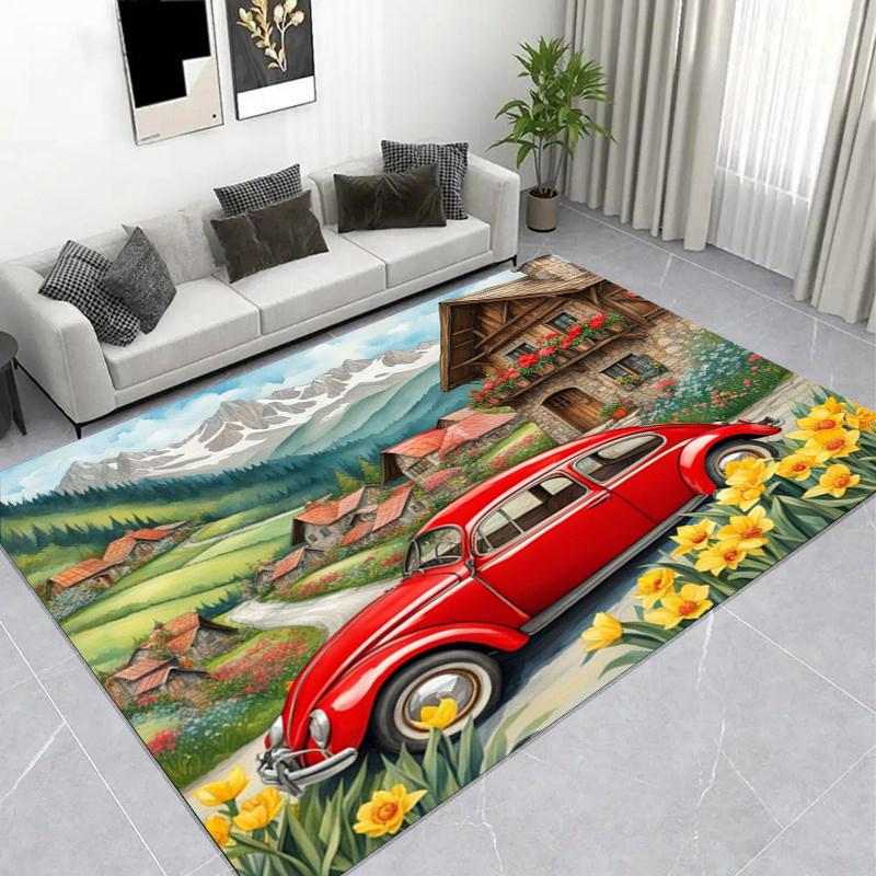 Aboriginal Gecko Area Rug, Orange Black Bohemian Carpet, Non-Slip Soft Floor Mat for Living Room & Kids Room 40x60cm( 15x23in )