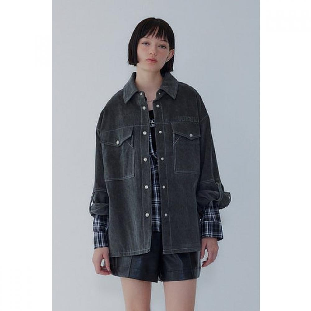 Vov Corduroy Padding Half Shirt Jumper 7156120100 charcoal/S