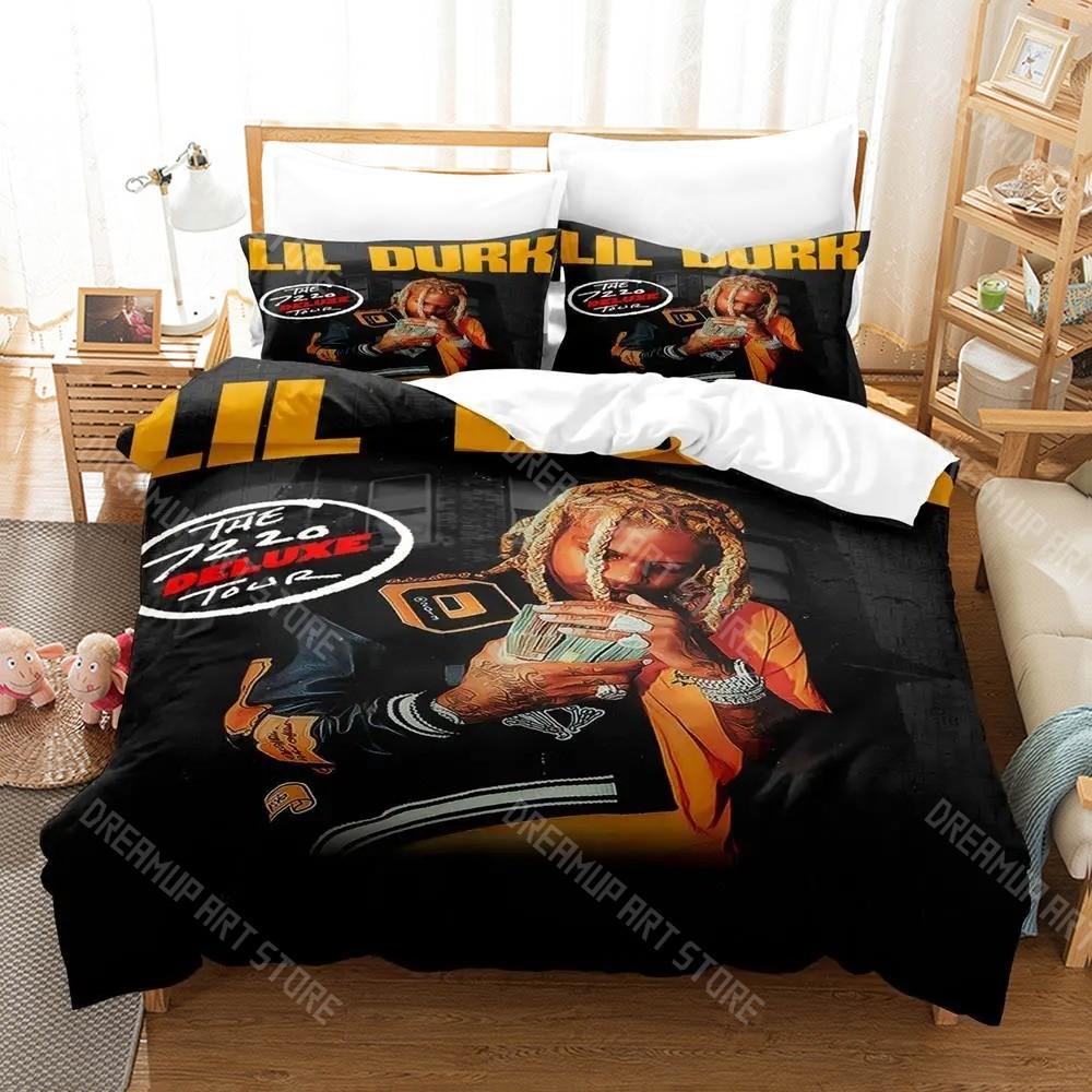 3D Printed Lil Durk Rapper Bedding Set for Boys Girls Duvet Cover Pillowcase Twin Queen King Full Single Double Sizes