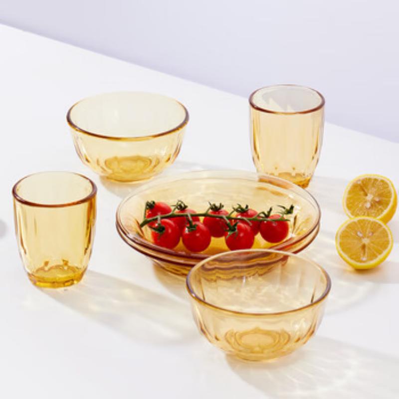 LocknLock Amber Glass 6-Piece Dinnerware Set