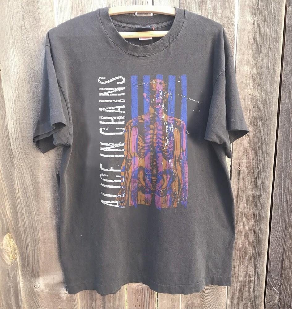 

New Alice In Chains Skeletal Retro Rock Band Unisex Charcoal TShirt S5XL Unisex T-Shirt XXXL
