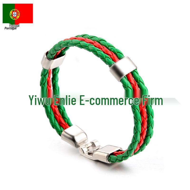 Customizable Faux Leather World Cup Color Bracelet