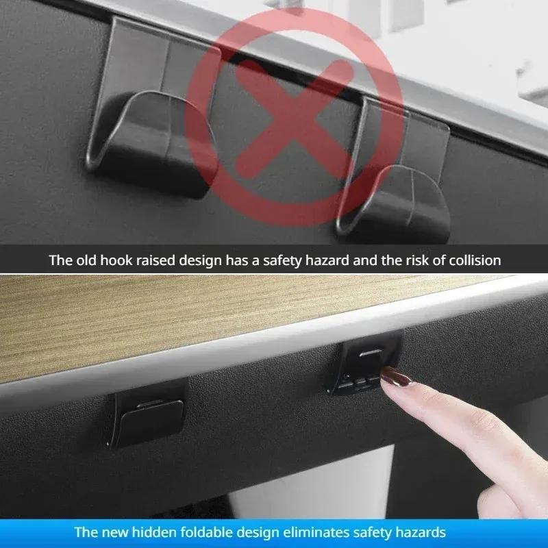 Glove Box Hidden Hook For Tesla Model Y 2023-2024 Auto Accessories Passenger Purse Bag Hanger Interior Storage Umbrella Holder